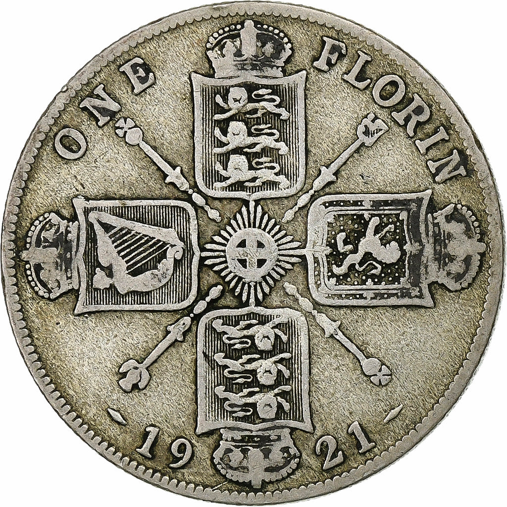 Großbritannien, George V, 1 Florin, 1921, London, Silber, S, KM:817a