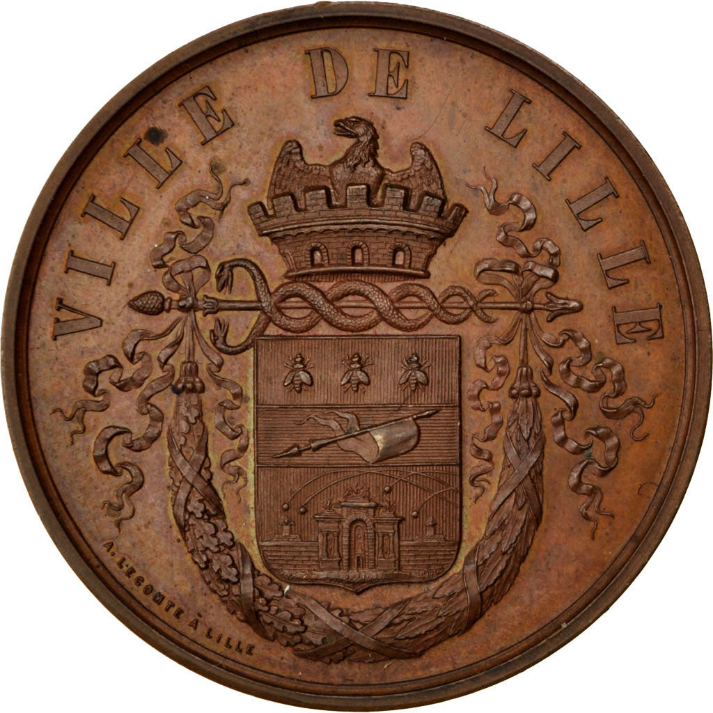 Francia, medaglia, Second French Empire, 1855, Rame, SPL-