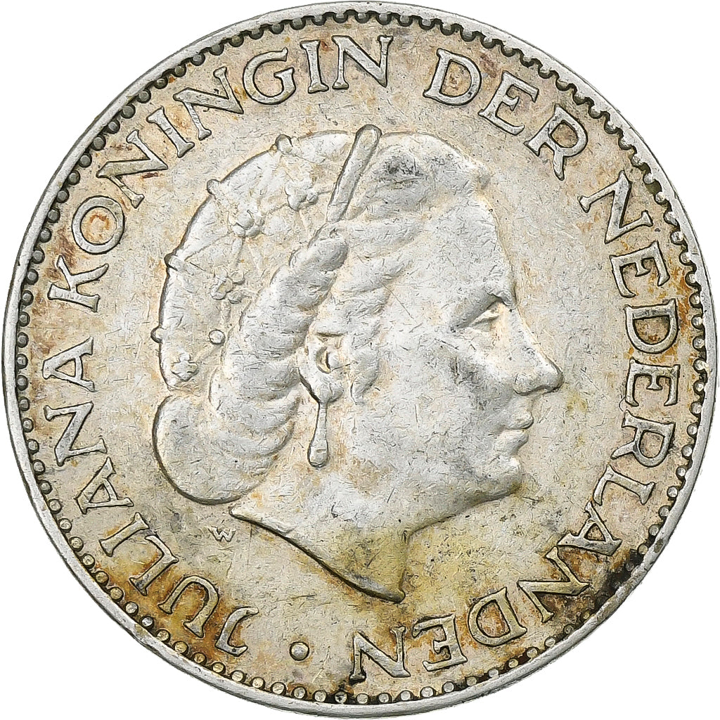 Holandia, Juliana, 1 Gulden, 1956, Srebro, EF(40-45), KM:184