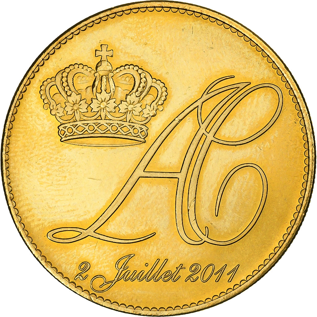 Monaco, Jeton, Monaco - Mariage princier - Albert et Charlène, 2011, Laiton
