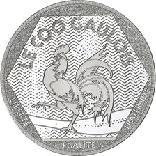 Francia, medaglia, Les Emblèmes français, Le coq gaulois, Argento, SPL