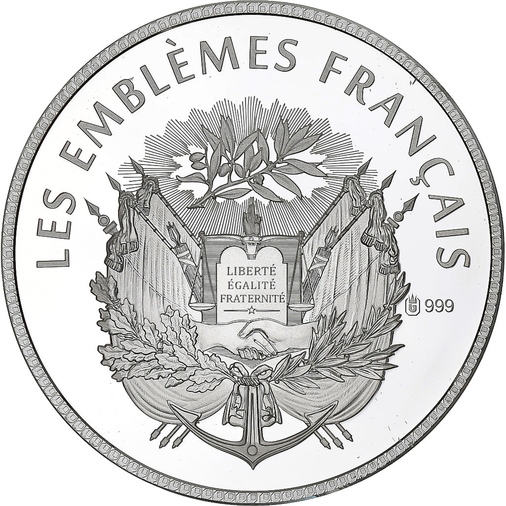 Francia, medaglia, Les Emblèmes français, Le coq gaulois, Argento, SPL