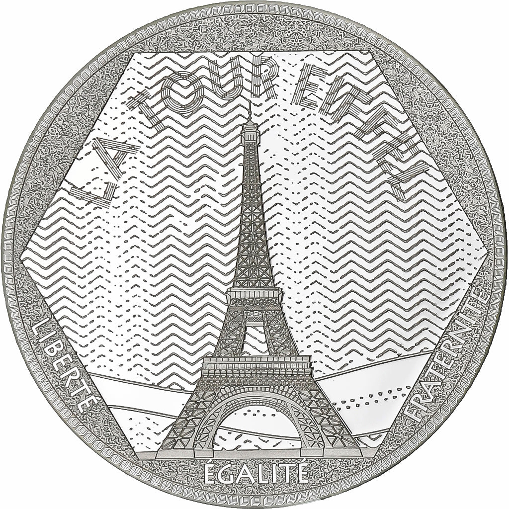 Francia, medaglia, Les Emblèmes Français, La Tour Eiffel, Argento, SPL