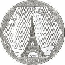 Francia, medaglia, Les Emblèmes Français, La Tour Eiffel, Argento, SPL