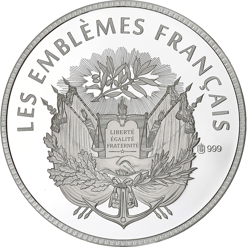 Francia, medaglia, Les Emblèmes Français, La Tour Eiffel, Argento, SPL