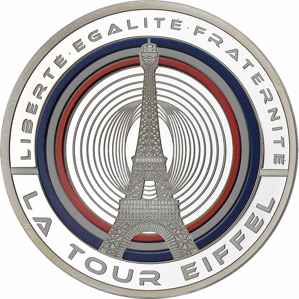 Francia, medaglia, Les Fleurons Français, La Tour Eiffel, Copper Plated Silver