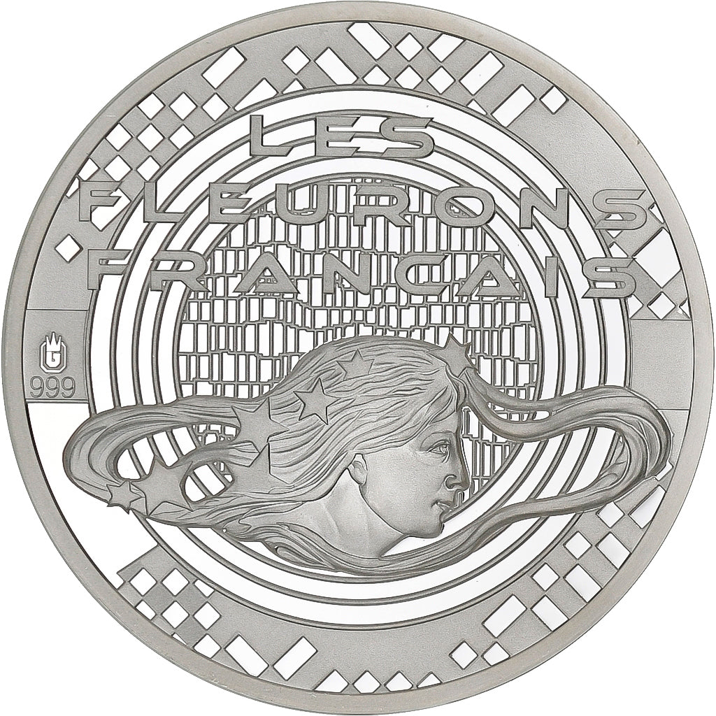 Francia, medaglia, Les Fleurons Français, La Tour Eiffel, Copper Plated Silver