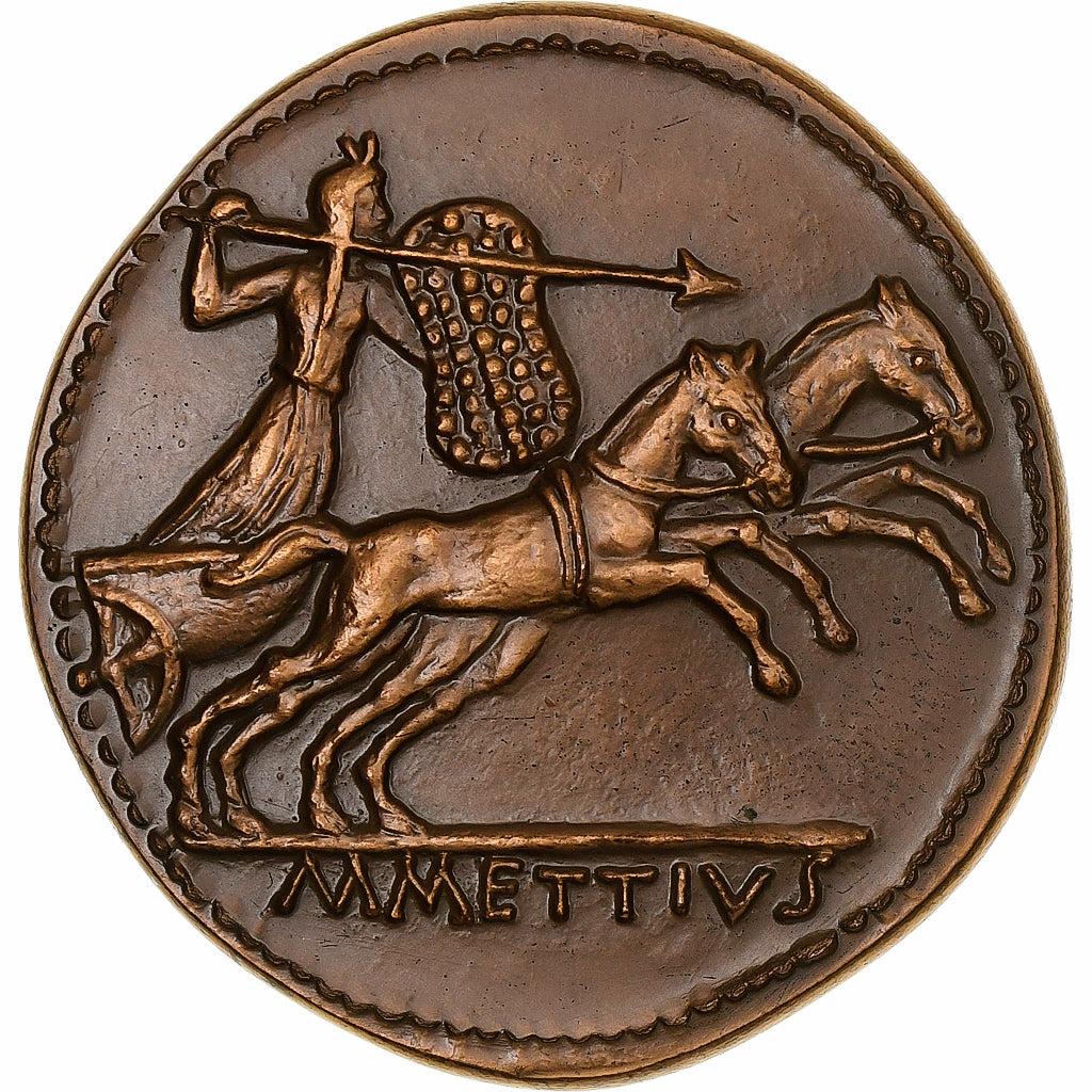 França, medalha, Reproduction Monnaie Antique, César, Marc Mettius, Cobre