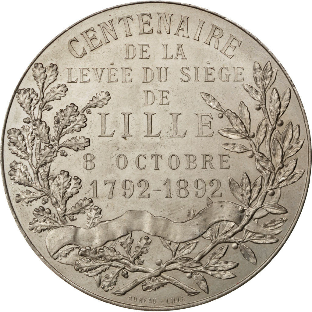 France, Medal, French Third Republic, 1892, Maillechort, Rivet, AU(55-58)