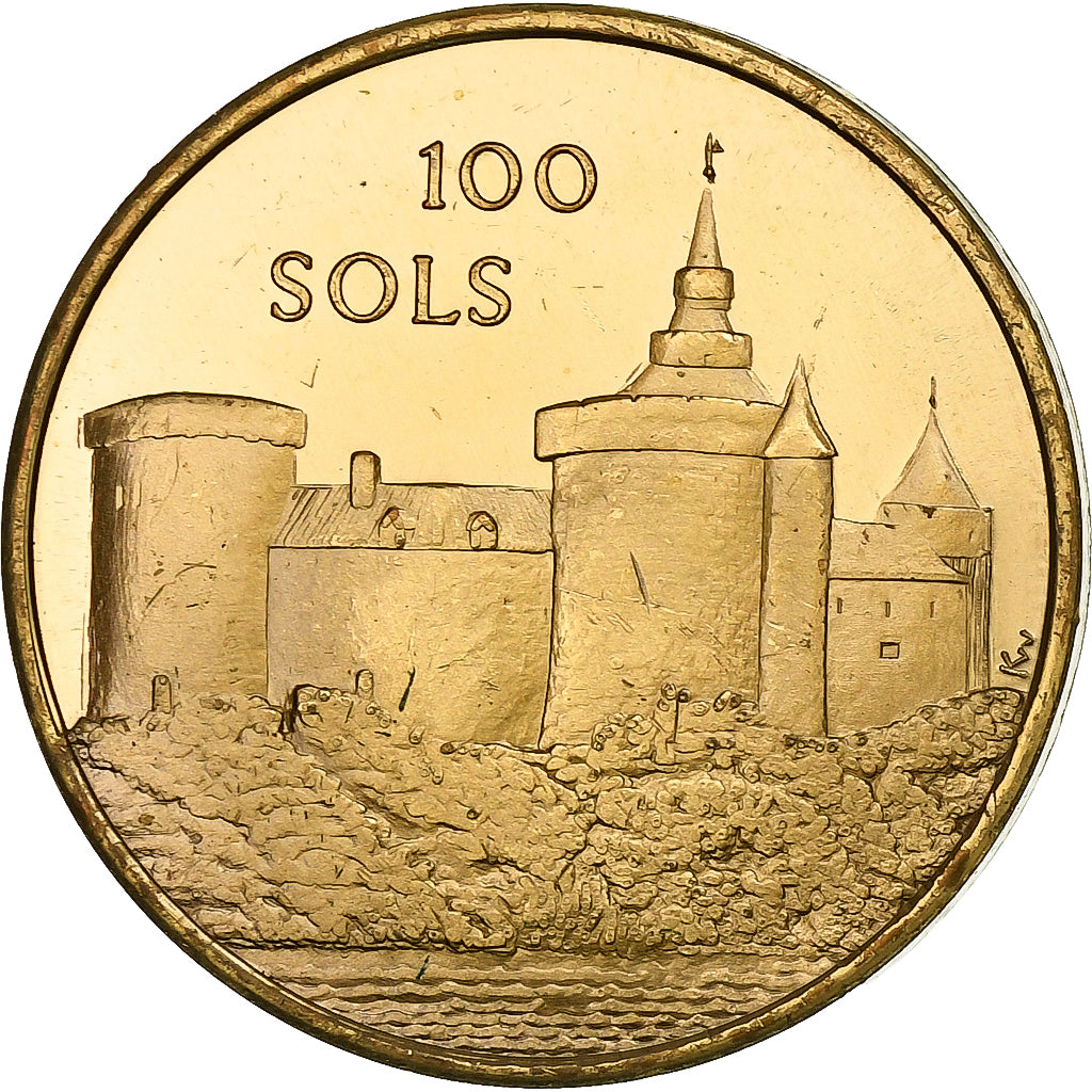 Belgia, Token, 100 Sols - Herseaux, 1982, Miedź, AU(55-58)