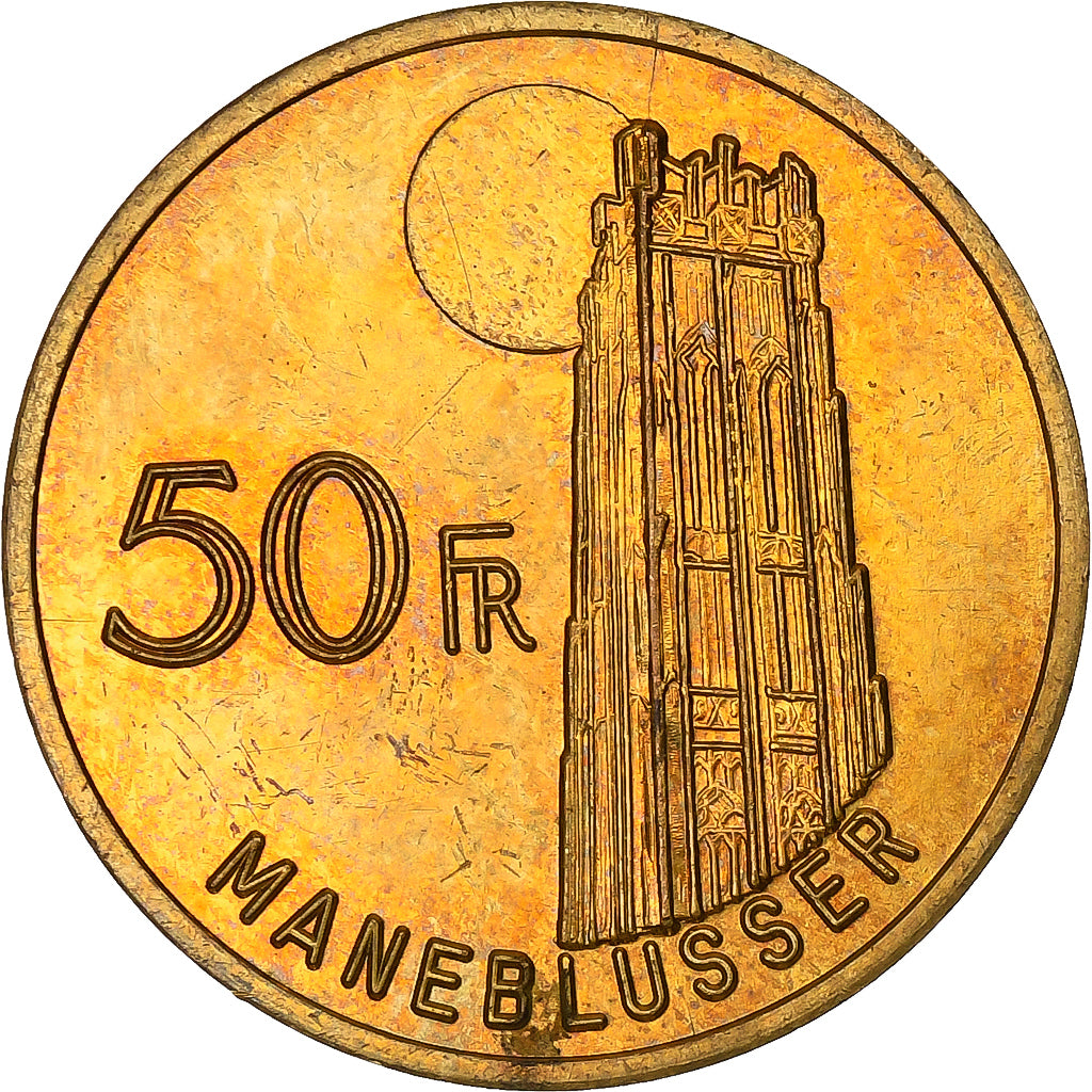 België, Token, 50 Francs Malines, 1980, Tin, PR