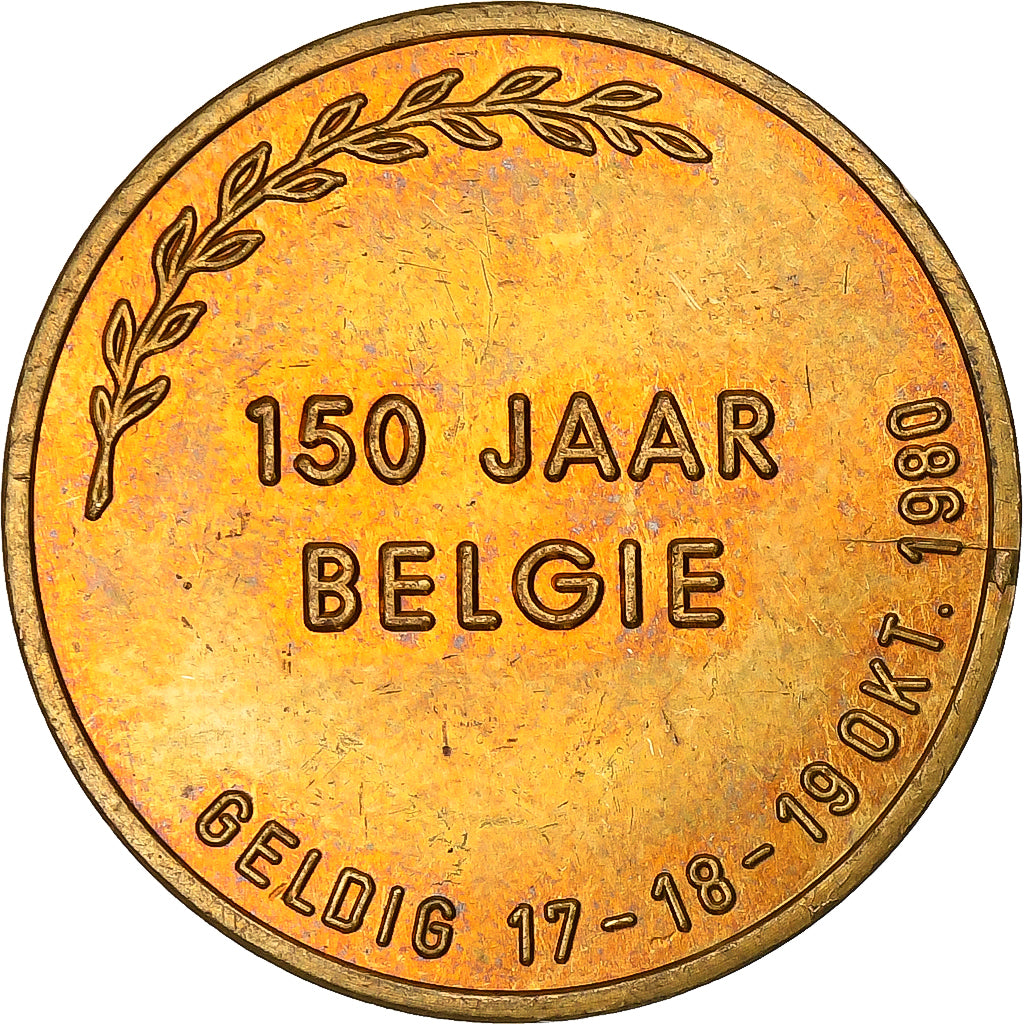 België, Token, 50 Francs Malines, 1980, Tin, PR