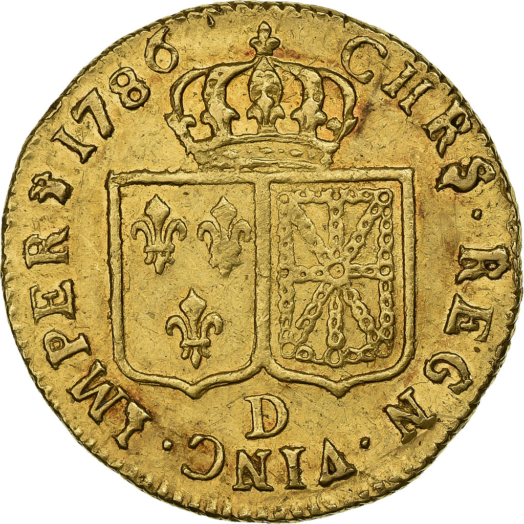 France, Louis XVI, Louis d'Or, 1786, Lyon, Gold, AU(50-53), Gadoury:361, KM:591