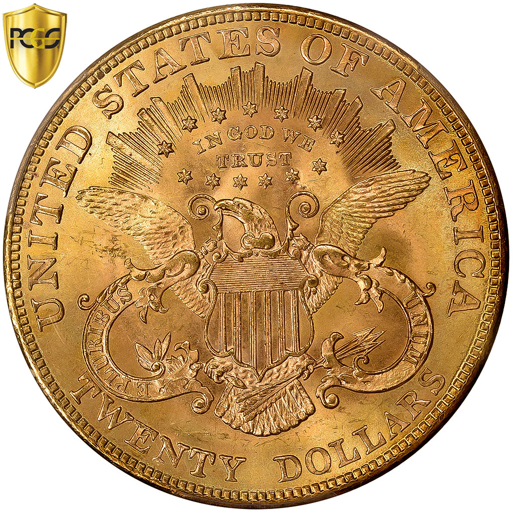 Stati Uniti, 20 Dollars, Liberty Head, 1904, Philadelphia, Oro, PCGS, MS64