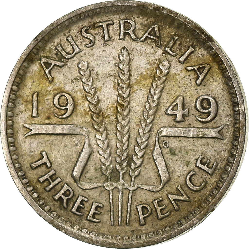 Australien, George VI, 3 Pence, 1949, Silber, S, KM:44