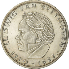 Alemania, 5 Mark, Beethoven, 1970, Stuttgart, Plata, MBC, KM:127