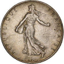 Francja, 2 Francs, Semeuse, 1918, Srebro, AU(50-53), Gadoury:532, KM:845.1