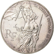 France, 100 Francs, Liberté guidant le peuple, 1993, Silver, AU(50-53)