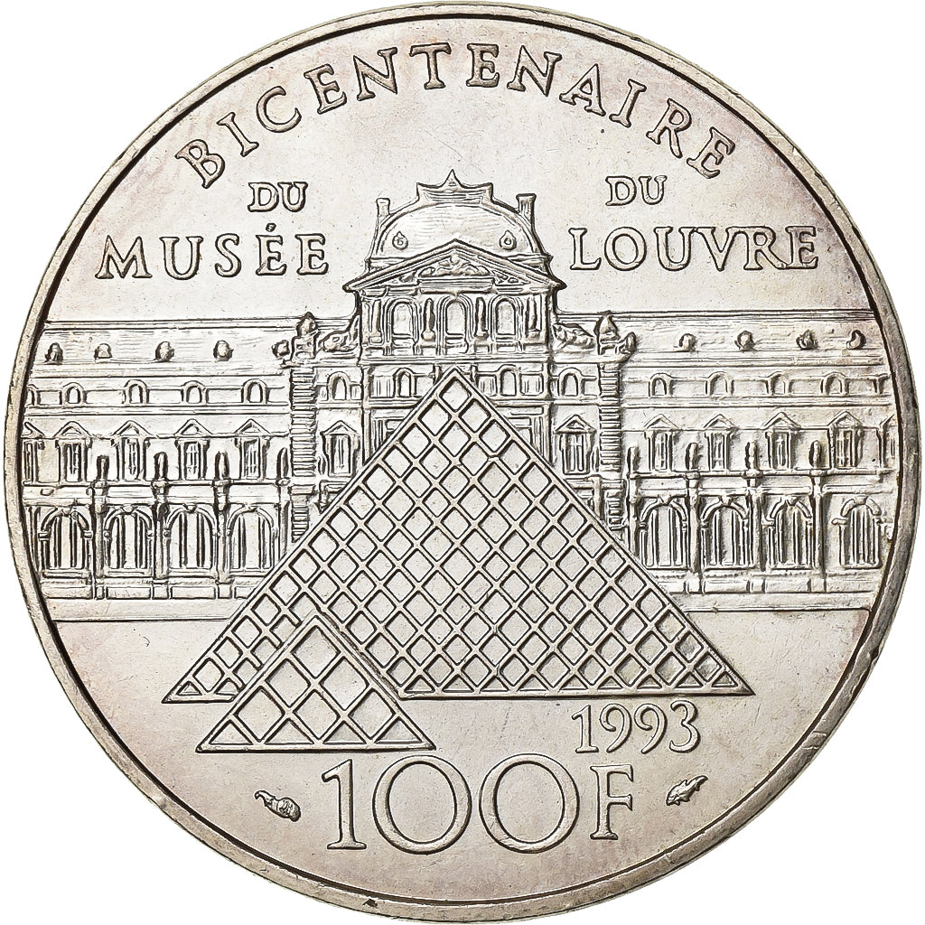 France, 100 Francs, Liberté guidant le peuple, 1993, Silver, AU(50-53)