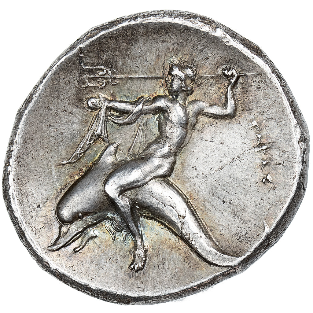 Calabria, Nomos, ca. 280-272 BC, Tarentum, Srebro, AU(55-58), SNG-ANS:1130