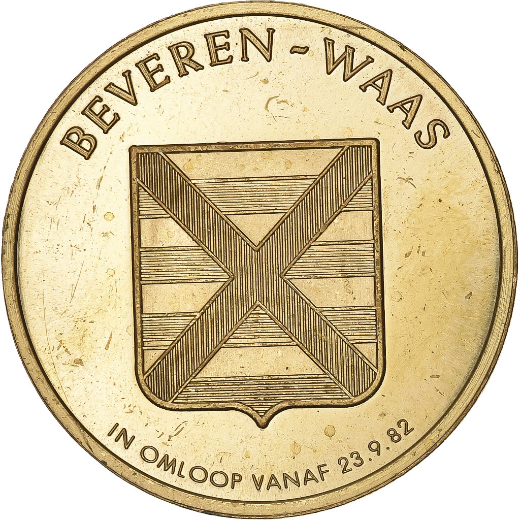 Bélgica, zeton, 100 Ros -Beveren-Waas, 1982, Cobre, MBC