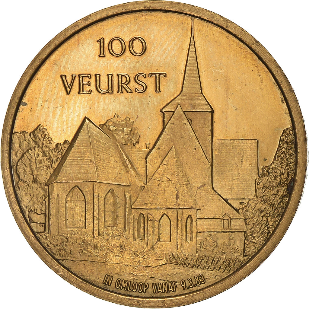Belgia, Token, 100 Veurst - Vorst, 1983, Miedź, EF(40-45)