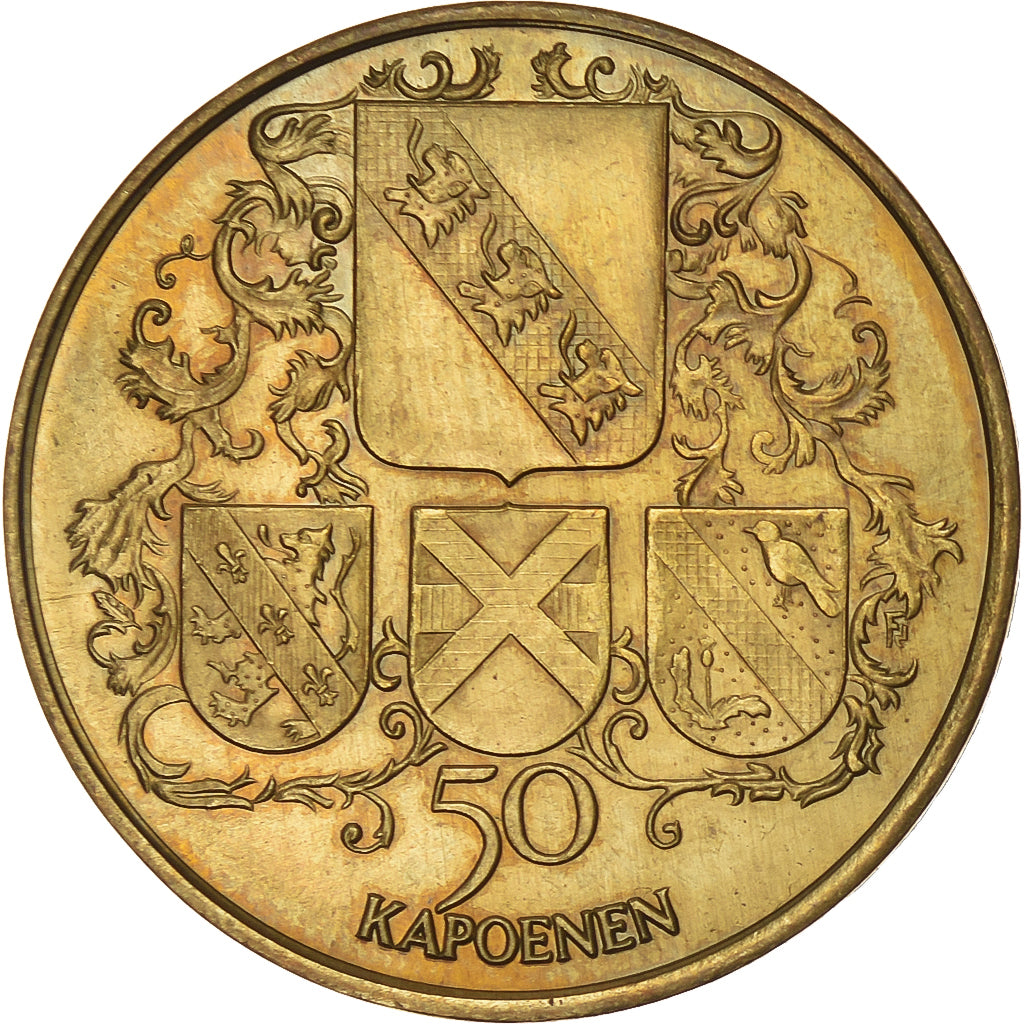 Belgium, Token, 50 kapoenen Willebroek, 1980, Brass plated steel, EF(40-45)
