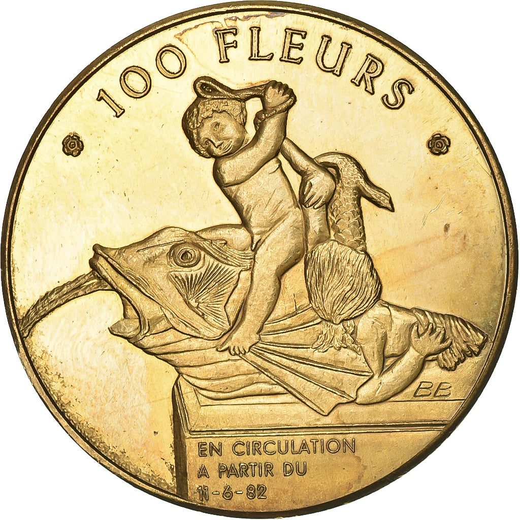 Belgium, Token, 100 Fleurs - Annevoie, 1982, Copper, EF(40-45)