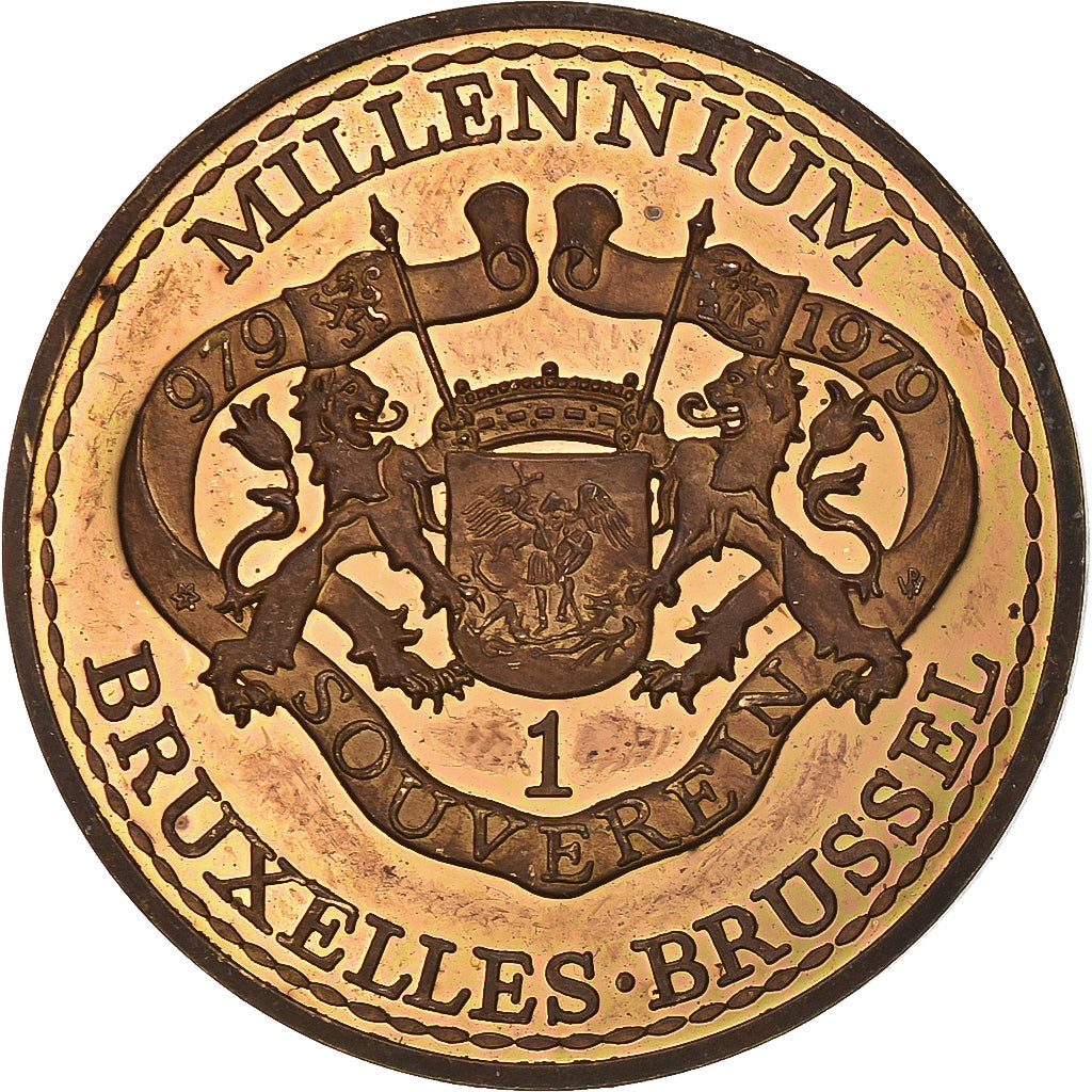 Bélgica, zeton, 1 Souverein - Brussel, 1979, Bronce, MBC