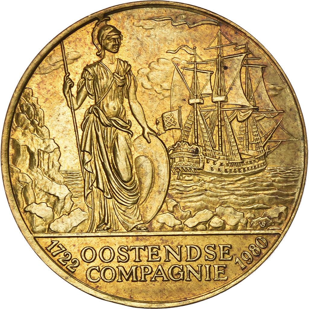 Belgium, Token, 25 florijn Oostendse Compagnie, 1980, Brass plated steel