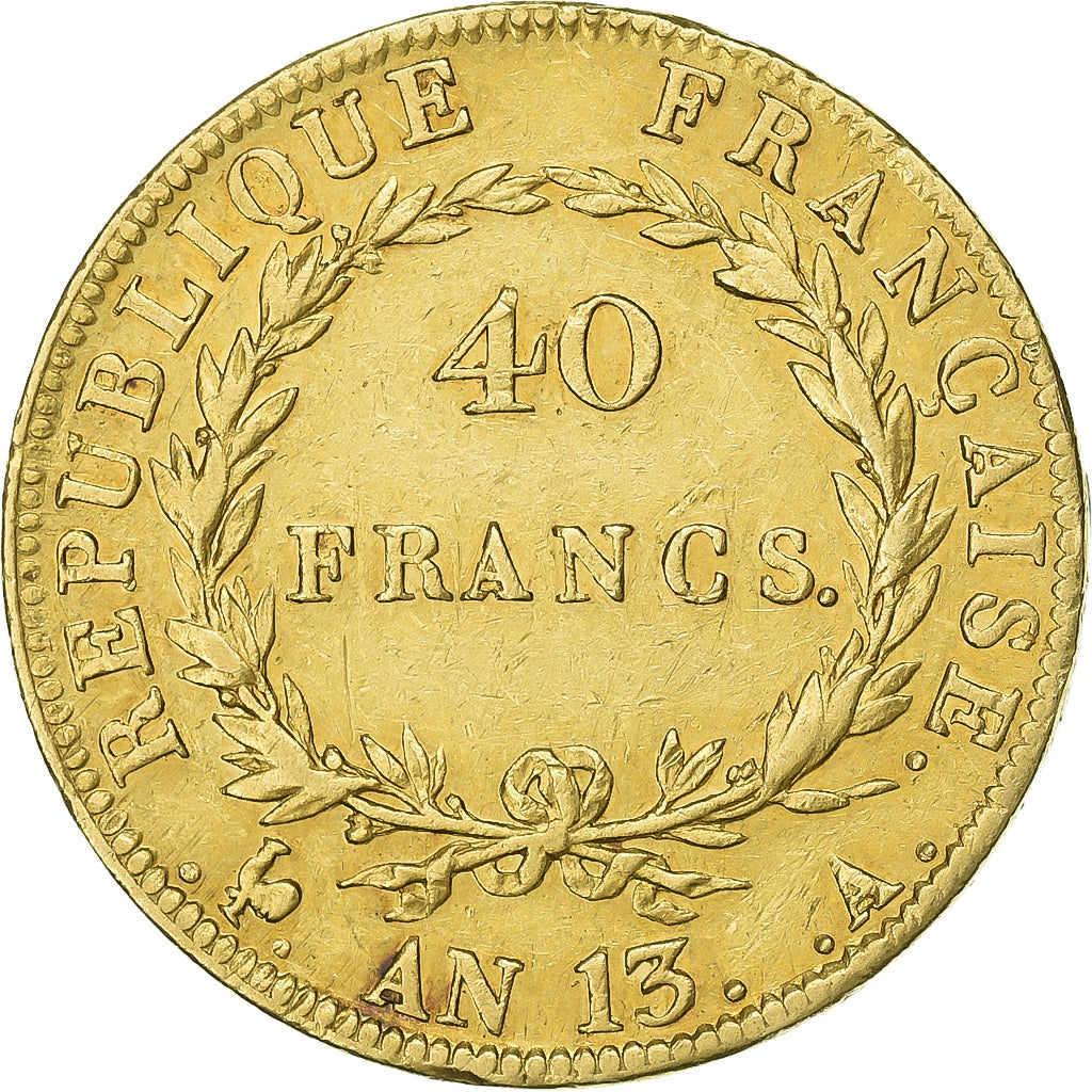 France, Napoléon I, 40 Francs, AN 13, Paris, Or, TTB, Gadoury:1081, KM:664