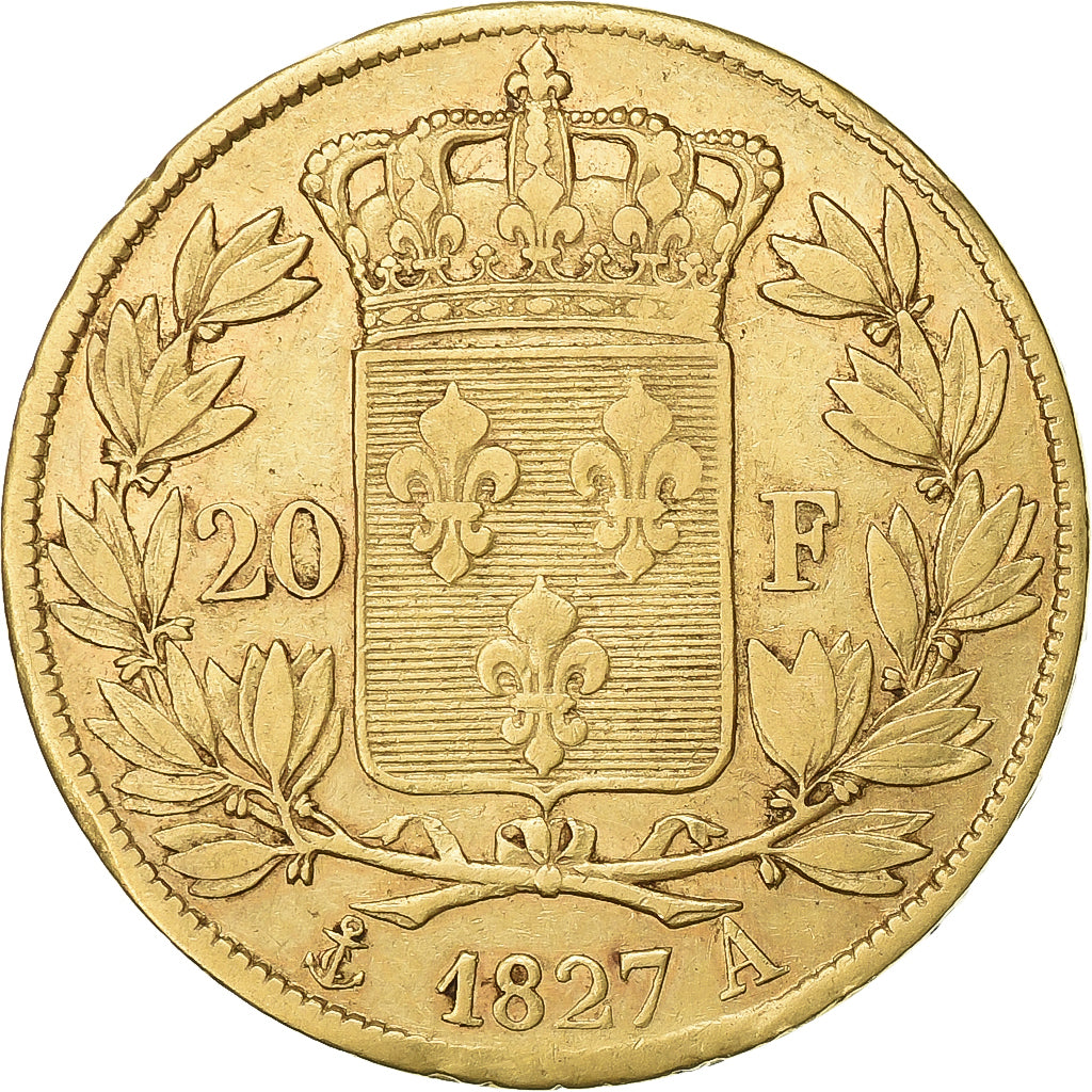 Frankreich, Charles X, 20 Francs, 1827, Paris, Gold, SS+, Gadoury:1029, KM:726