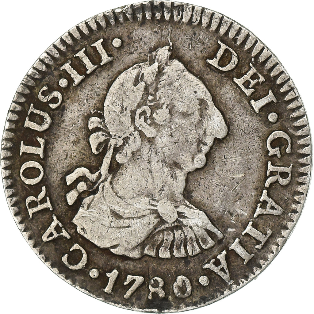 Spain, Carlos III, 1/2 Réal, 1780, Mexico, Silver, EF(40-45), KM:69