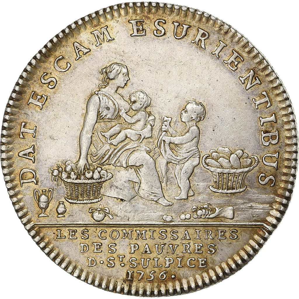 Frankrijk, Token, Les marguillers de Saint-Sulpice, 1756, Zilver, ZF+