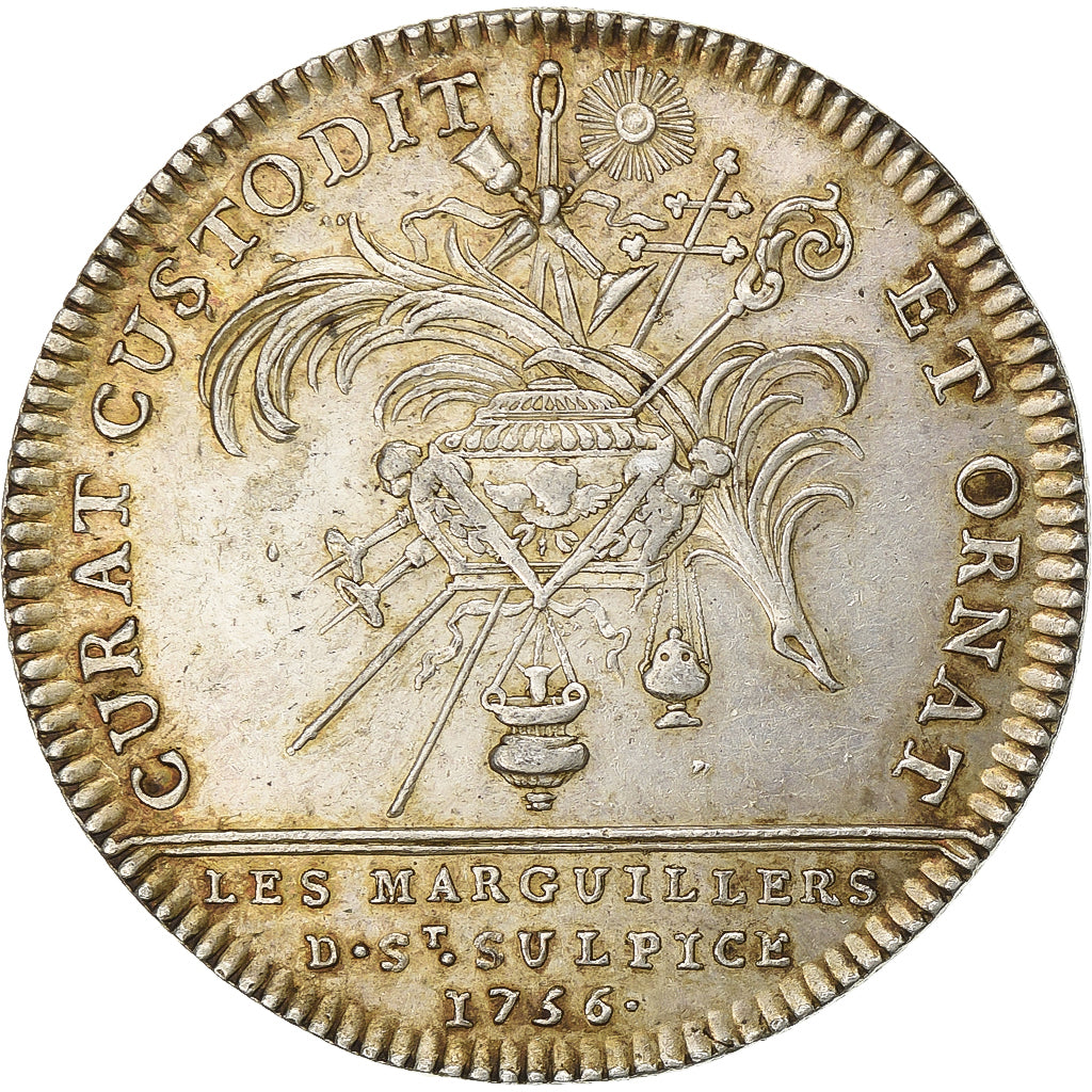 Frankrijk, Token, Les marguillers de Saint-Sulpice, 1756, Zilver, ZF+