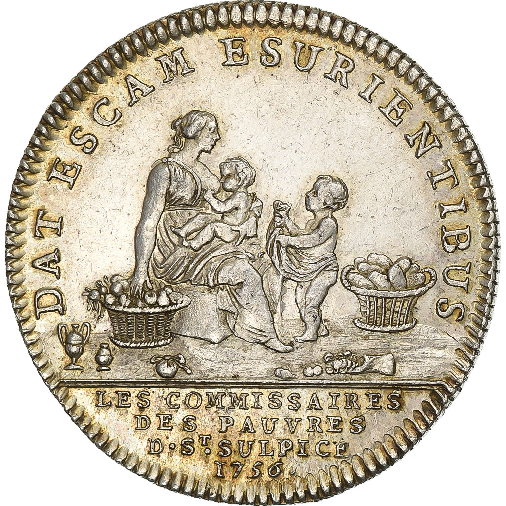 Frankrijk, Token, Les marguillers de Saint-Sulpice, 1756, Zilver, ZF+