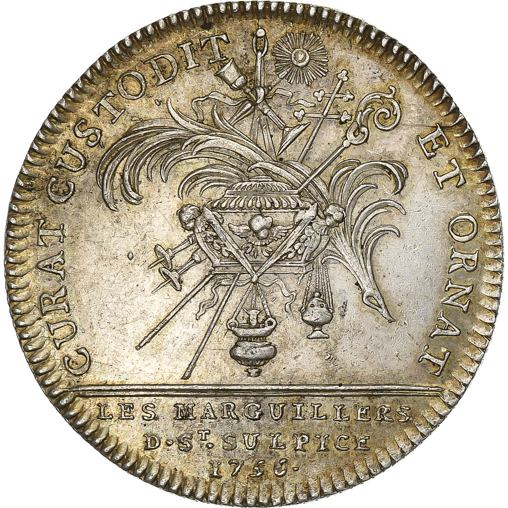 Frankrijk, Token, Les marguillers de Saint-Sulpice, 1756, Zilver, ZF+