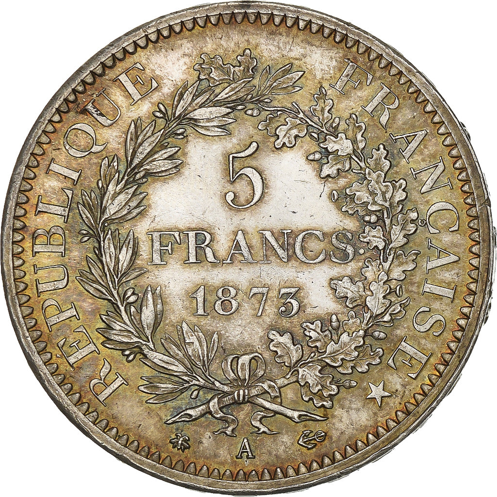 Francia, 5 Francs, Hercule, 1873, Paris, Argento, BB, Gadoury:745a, KM:820