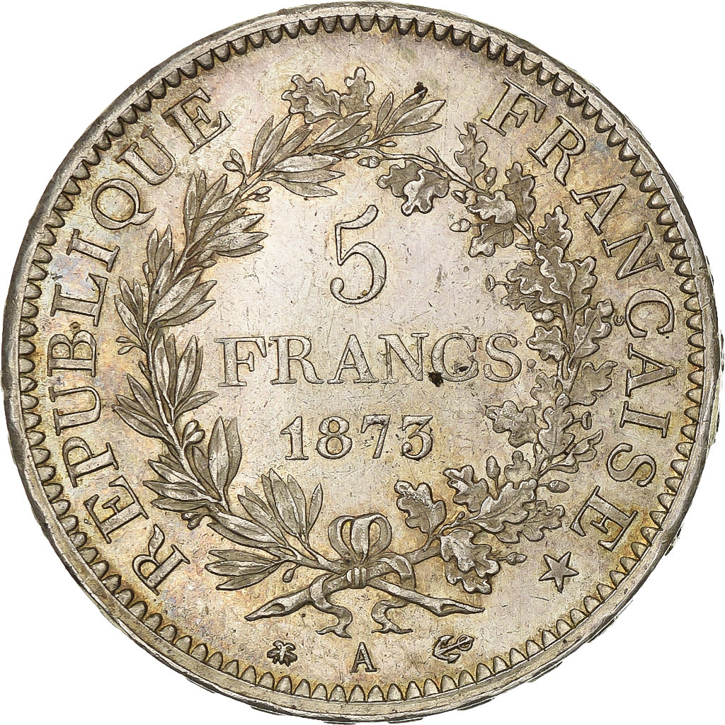 France, 5 Francs, Hercule, 1873, Paris, Argent, TTB, Gadoury:745a, KM:820