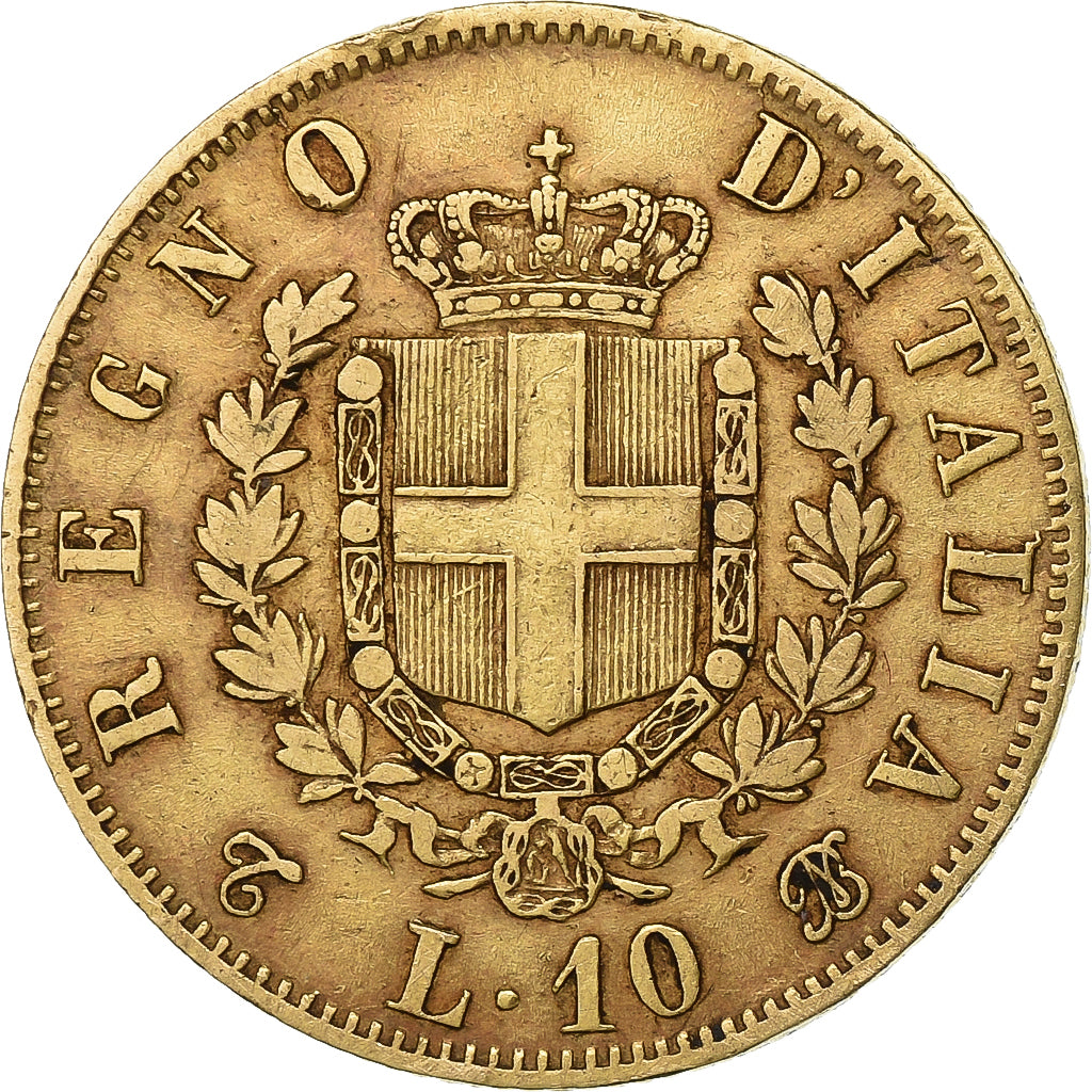 Italy, Vittorio Emanuele II, 10 Lire, 1863, Torino, Gold, EF(40-45), KM:9