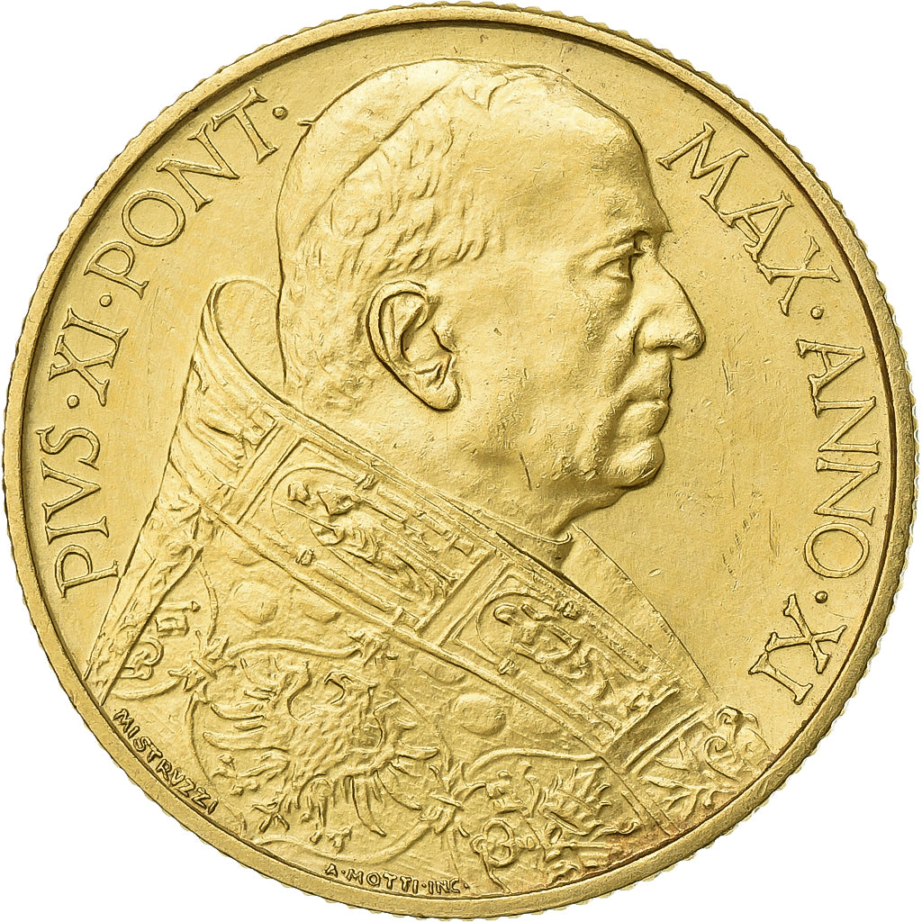 CITTÀ DEL VATICANO, Pius XI, 100 Lire, 1932, Rome, Oro, BB, KM:9