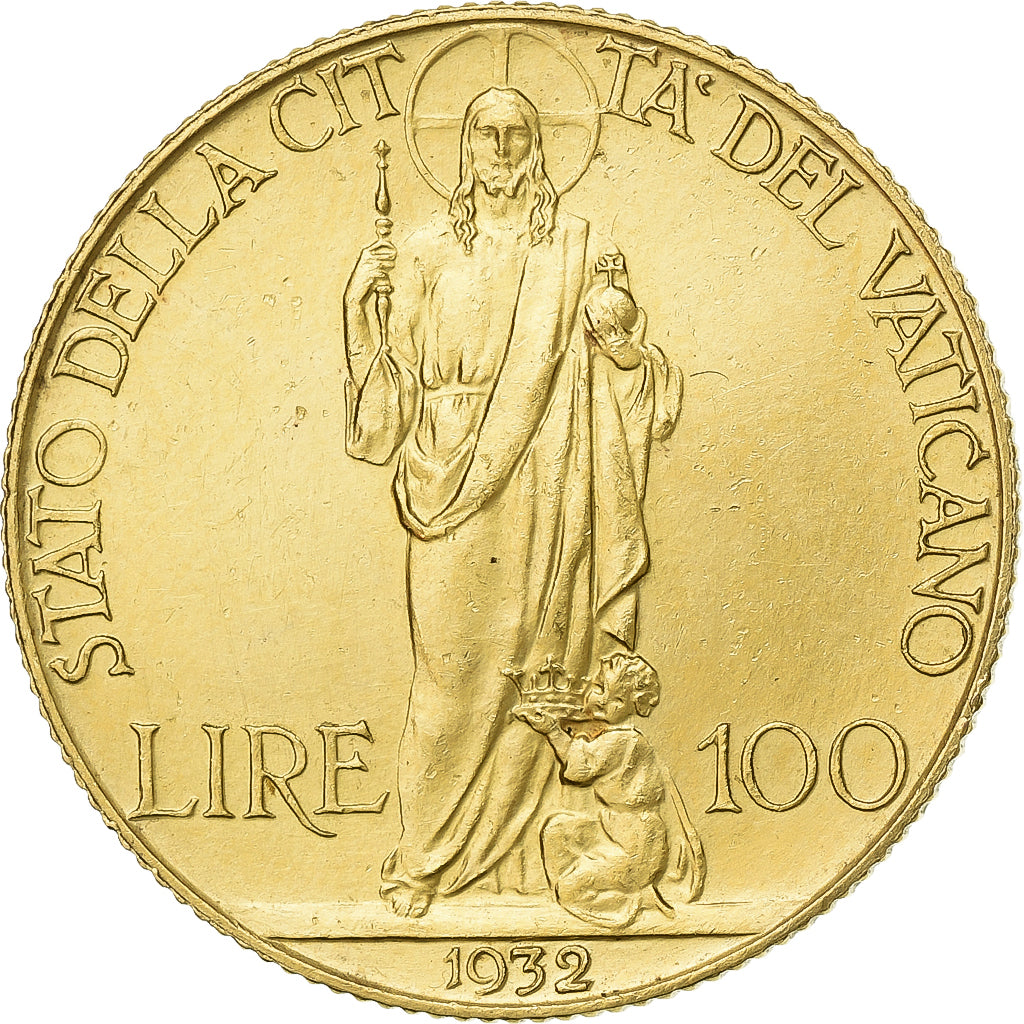 CITTÀ DEL VATICANO, Pius XI, 100 Lire, 1932, Rome, Oro, BB, KM:9