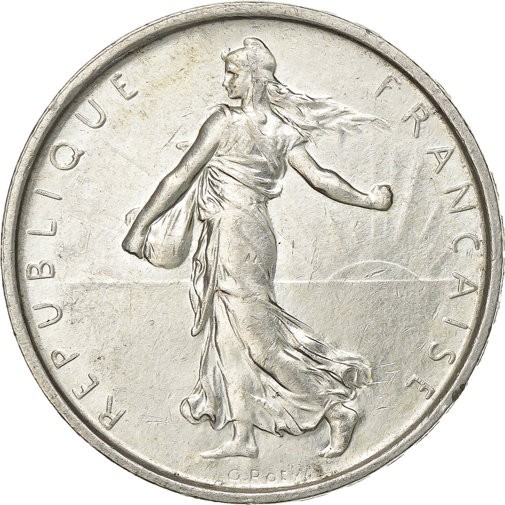 Frankrijk, 5 Francs, Semeuse, 1968, Paris, Zilver, ZF+, Gadoury:770, KM:926