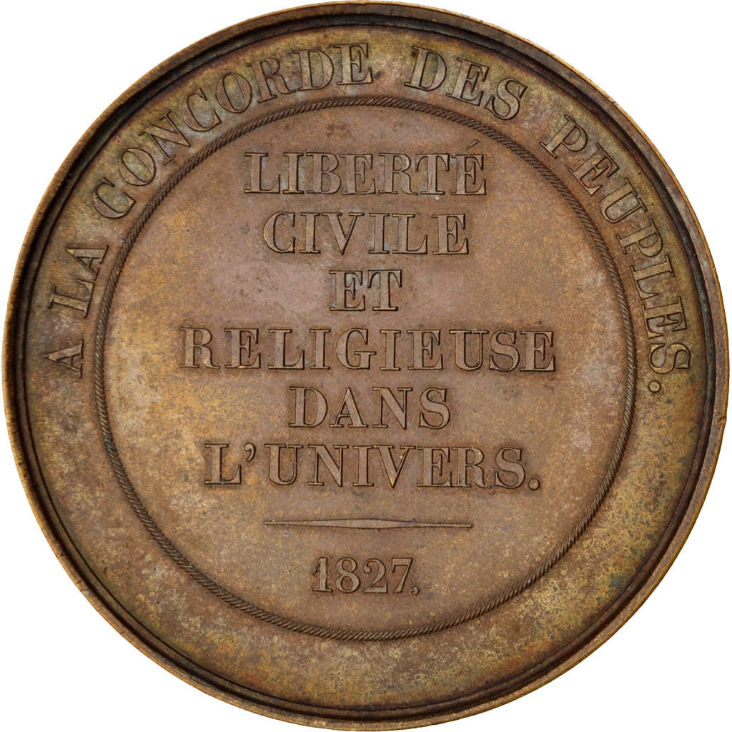Frankreich, Medaille, Charles X, 1827, Bronze, Galle, SS+