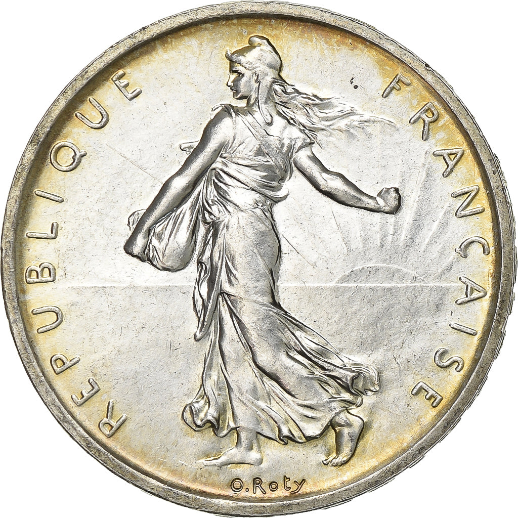 Francja, 5 Francs, Semeuse, 1960, Paris, Srebro, MS(60-62), Gadoury:770, KM:926