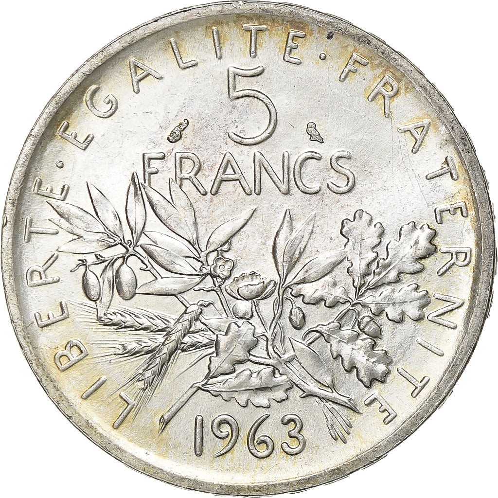 Francia, 5 Francs, Semeuse, 1963, Paris, Argento, SPL, Gadoury:770, KM:926