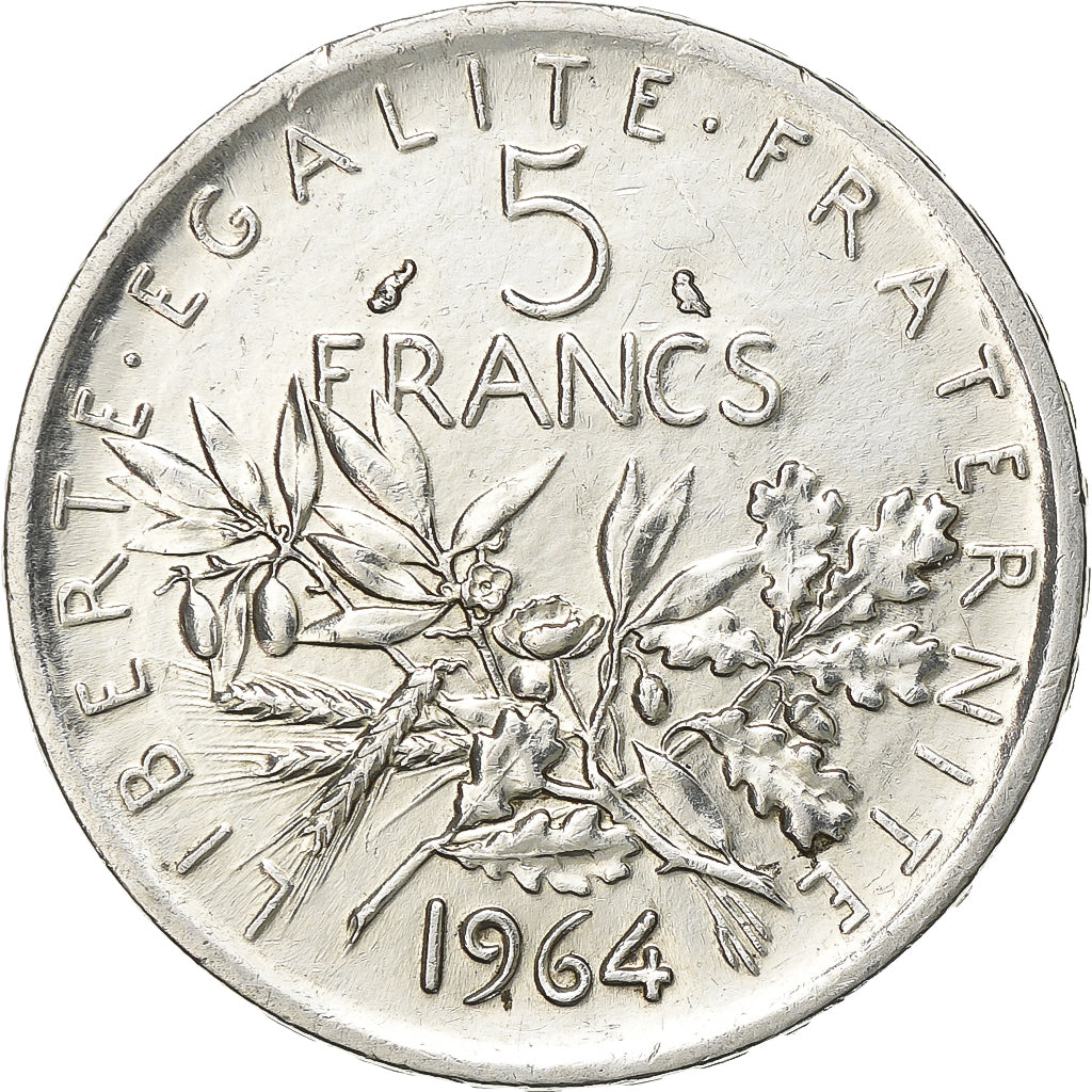 Frankreich, 5 Francs, Semeuse, 1964, Paris, Silber, VZ+, Gadoury:770, KM:926