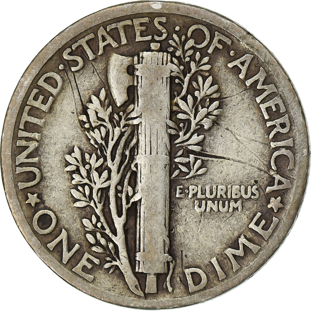Estados Unidos da América, Dime, Mercury, 1936, Philadelphia, Prata, EF(40-45)