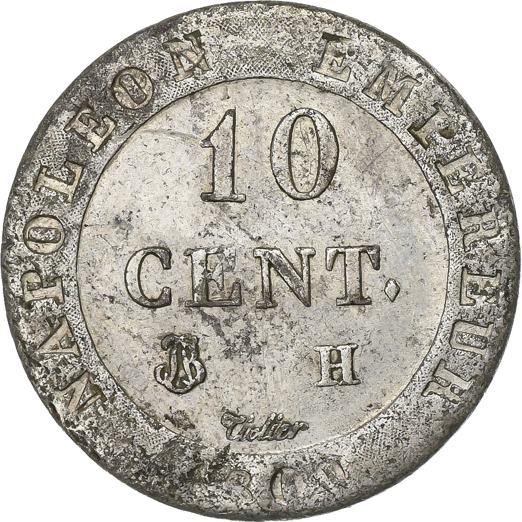 France, Napoleon I, 10 Centimes, 1808, La Rochelle, Silver, EF(40-45)