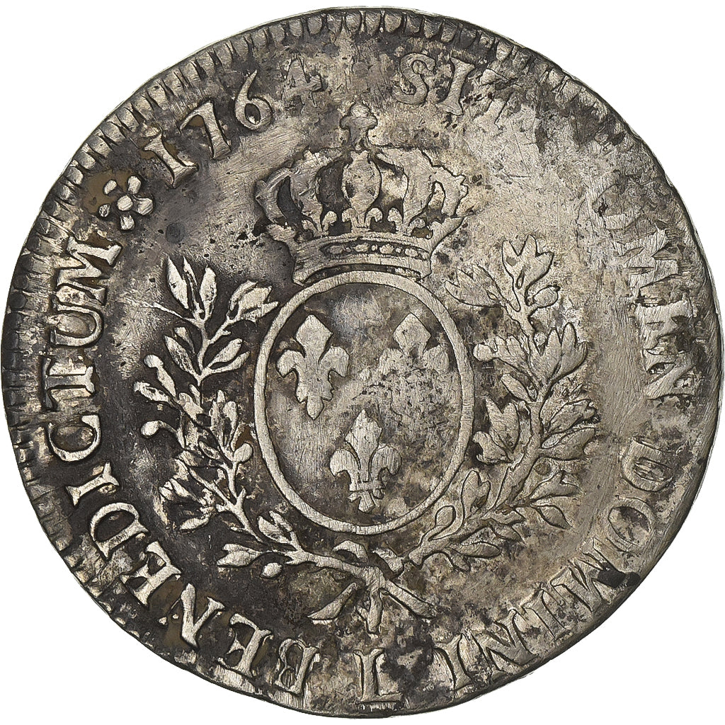 Francia, Louis XV, Écu au bandeau, 1764, Bayonne, Plata, BC+, Gadoury:322
